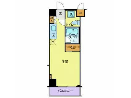 ラ・シード妙蓮寺(ワンルーム/4階)の間取り写真