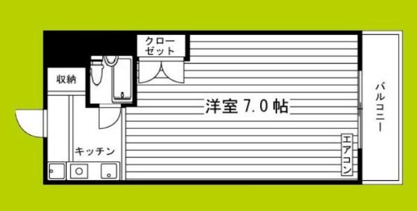 メーベルハイツB(1K/2階)の間取り写真