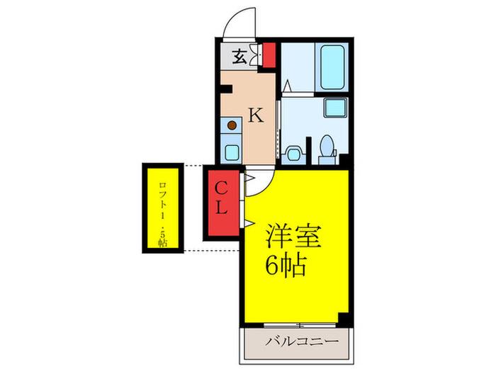 ヴェルエ豊里(1K/3階)の間取り写真