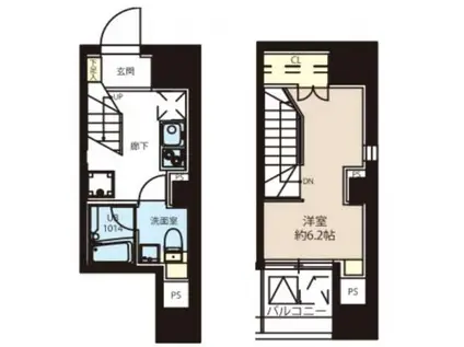 レオーネ東日本橋駅II(1K/6階)の間取り写真