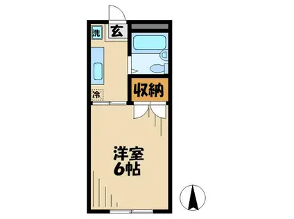 サンライズヴィラ(1K/1階)の間取り写真