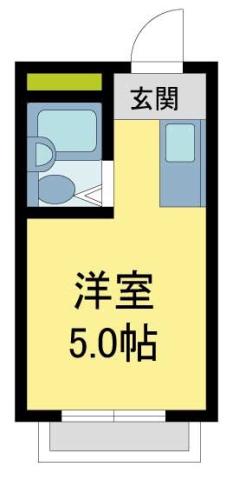 カーサブランコ(ワンルーム/2階)の間取り写真