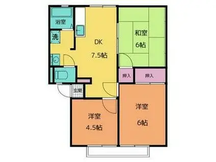 コーポラスさとう B・C(3DK/2階)の間取り写真