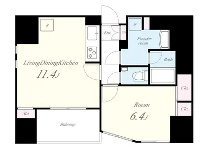 テアトル神南(1LDK/2階)の間取り写真