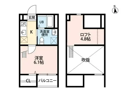 REVE野並(1K/1階)の間取り写真