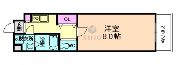 RITZ SQUARE蘭狭館(1K/2階)の間取り写真