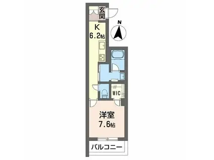 シャーメゾン九品寺(1K/2階)の間取り写真