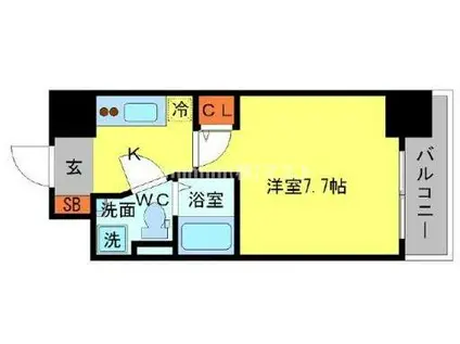 セレニテ本町エコート(1K/11階)の間取り写真