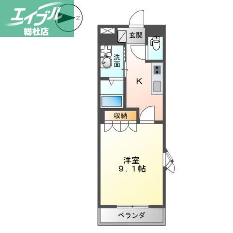 グレイス神田(1K/2階)の間取り写真
