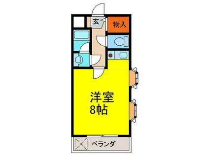 カーサ浅尾I(ワンルーム/3階)の間取り写真