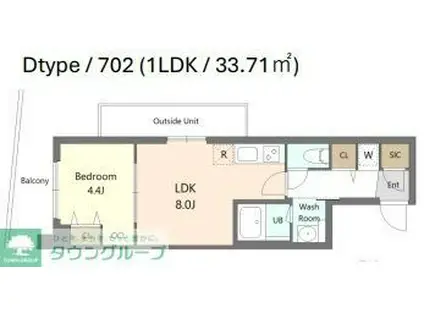S-RESIDENCE北綾瀬AWESOME(1LDK/7階)の間取り写真
