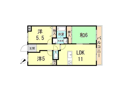 エスポワール西神戸(3LDK/1階)の間取り写真