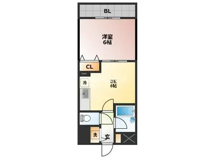 トーカンマンション泉町(1DK/1階)の間取り写真