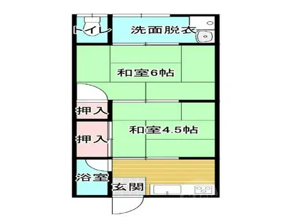 ハイム七尾(1DK/1階)の間取り写真