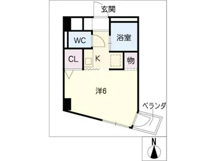 サンパーク上前津(ワンルーム/8階)の間取り写真