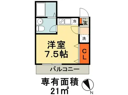 RAPA千葉椿森(ワンルーム/3階)の間取り写真