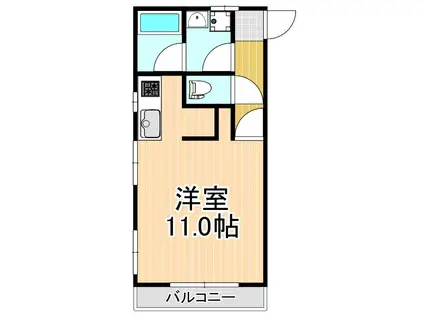 駅前光ハイツ(ワンルーム/2階)の間取り写真