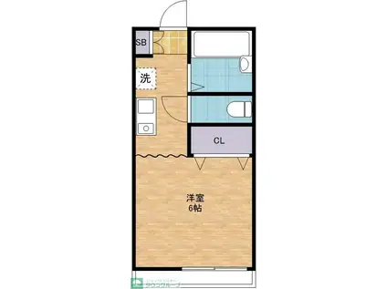 コーポたつみ(1K/1階)の間取り写真