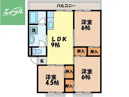 昭和グリーンハイツ(3LDK/1階)の間取り写真