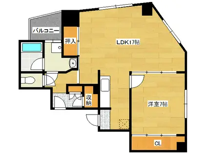 YS堺町(1LDK/2階)の間取り写真