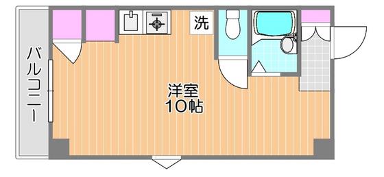 ハナハウス東山(ワンルーム/2階)の間取り写真