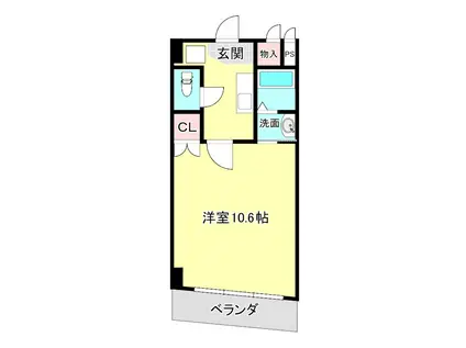 アフロディテ(1K/6階)の間取り写真