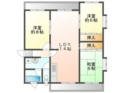 グリーンハイツミユキ(3LDK/2階)の間取り写真