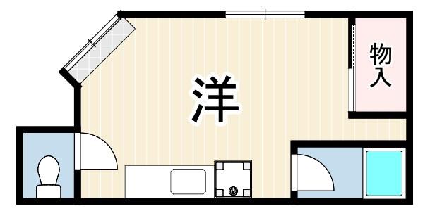 西上橘マンション2(ワンルーム/1階)の間取り写真