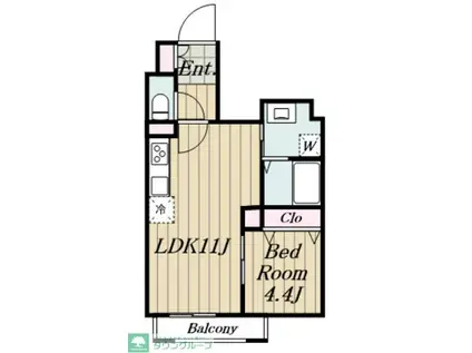 JOS RESIDENCE 高田馬場(1LDK/1階)の間取り写真