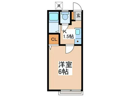 カーサエルフィン(1K/1階)の間取り写真
