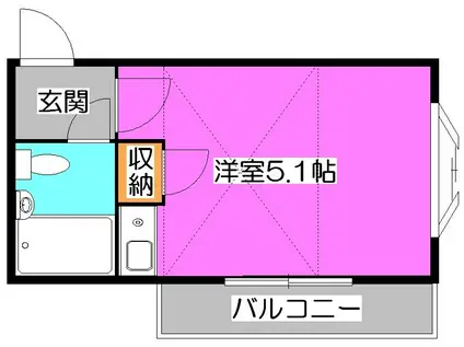 ライフピアセイル(ワンルーム/2階)の間取り写真