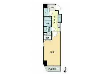 GRANDE菊川(1K/2階)の間取り写真