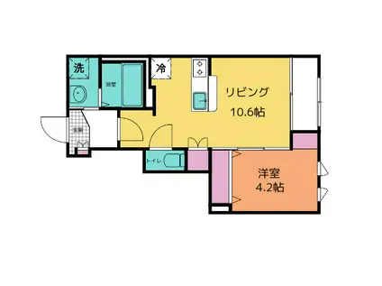 アジュール・M(1LDK/1階)の間取り写真