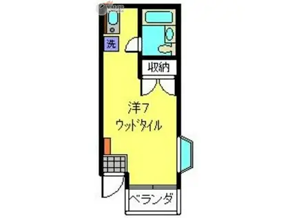 ハイツアップル(ワンルーム/1階)の間取り写真