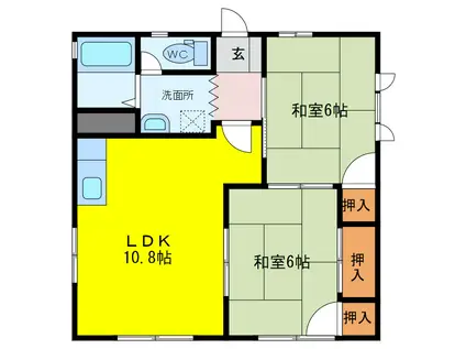 エトワール中折 A棟(2LDK/1階)の間取り写真