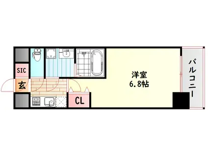 レジュールアッシュTAISHO LEGANT(1K/15階)の間取り写真