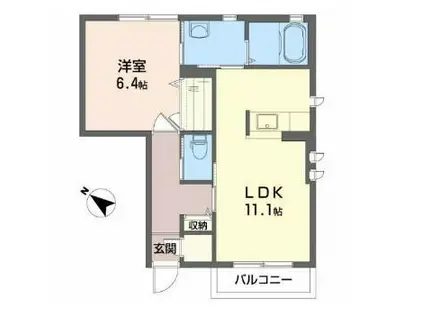 シャーメゾンエンゼルA(1LDK/1階)の間取り写真