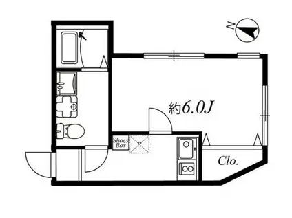 ワイズモダン(1K/1階)の間取り写真
