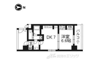 エステムプラザ京都御所ノ内REGIA(1DK/2階)の間取り写真