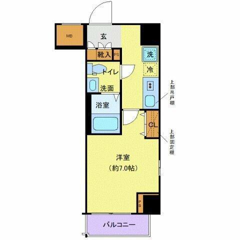 クレヴィスタ蒲田(1K/8階)の間取り写真