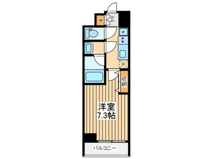 パロス・コート(1K/2階)の間取り写真