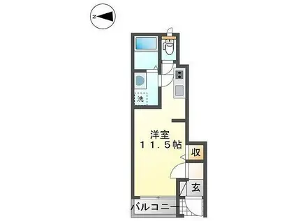 CASA美輪II(1LDK/1階)の間取り写真
