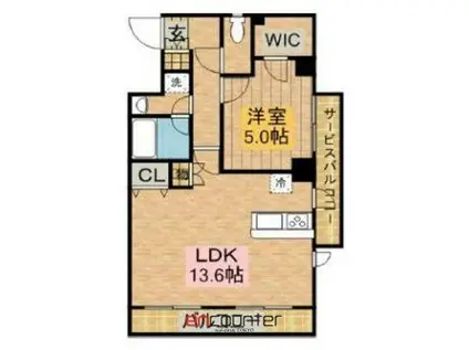 PRESCELTO壱番館(1LDK/3階)の間取り写真