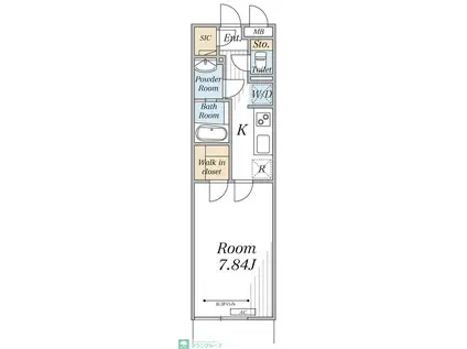 リブリ・検見川浜(1K/3階)の間取り写真