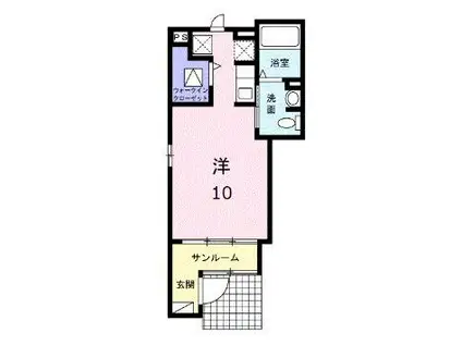 メゾン ド フルールII(ワンルーム/1階)の間取り写真