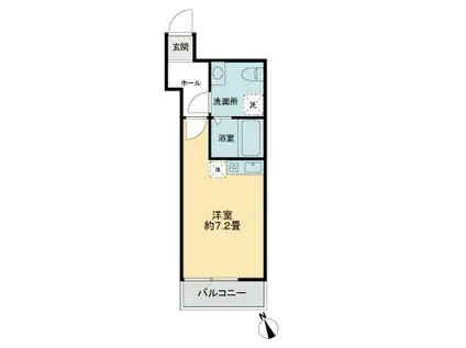 スカイ飛田給(ワンルーム/1階)の間取り写真