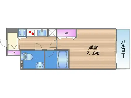 アヴァンセクール京橋南(1K/8階)の間取り写真