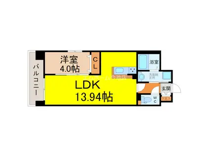 PRIMAL千種LUNO(1LDK/2階)の間取り写真