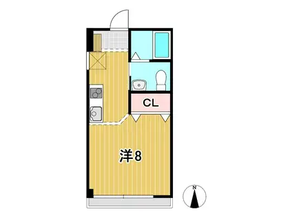 PARTIRE(1K/2階)の間取り写真