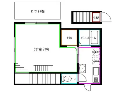 ヴィエント下井草(1K/2階)の間取り写真